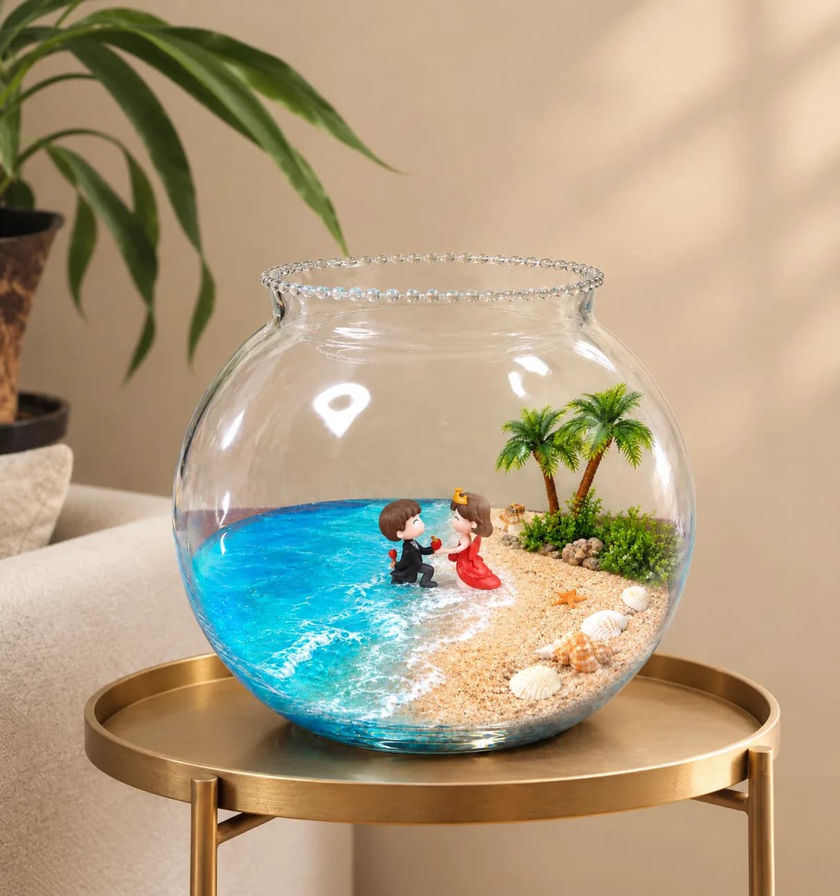 Resin Beach Theme Glass Bowl — 2