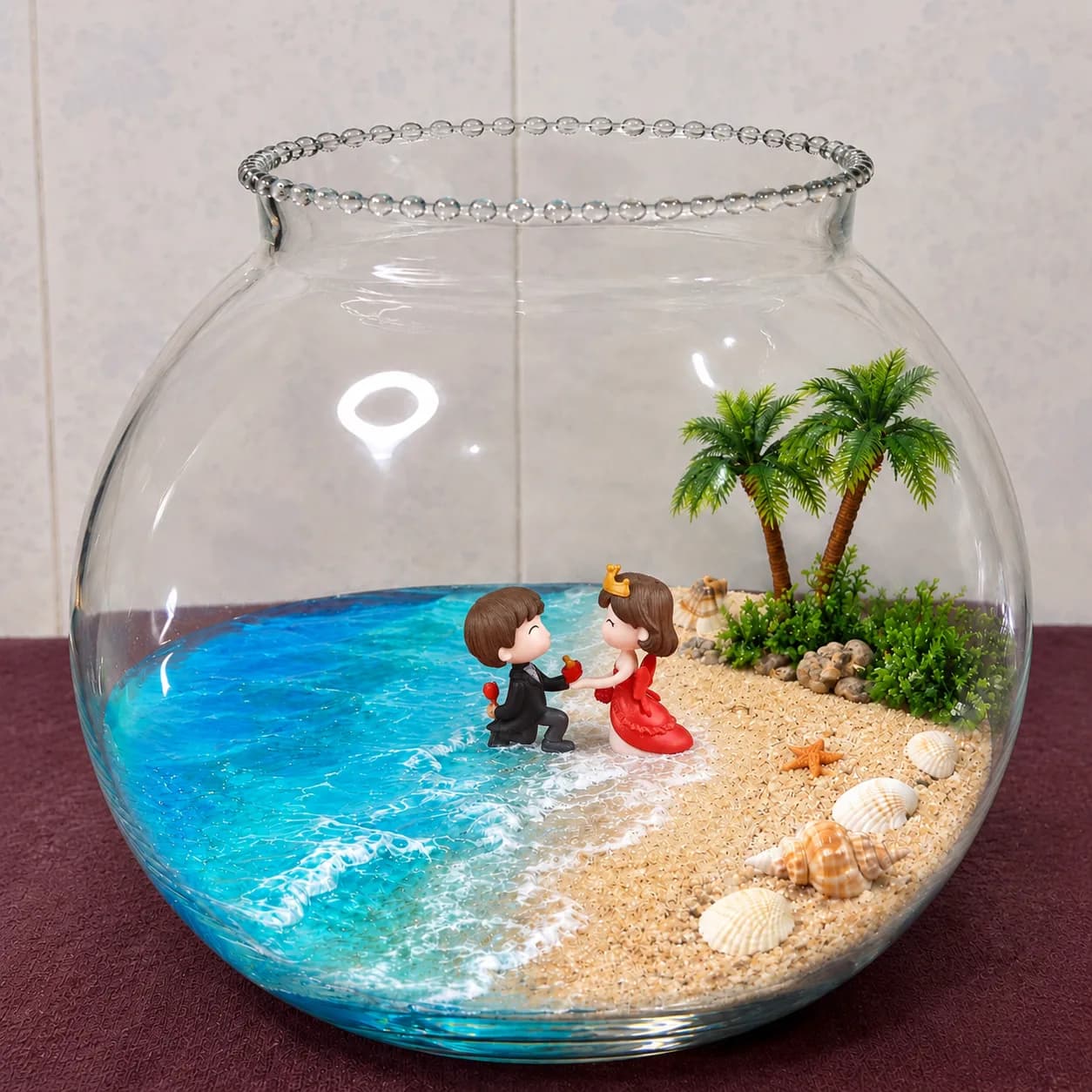 Resin Beach Theme Glass Bowl
