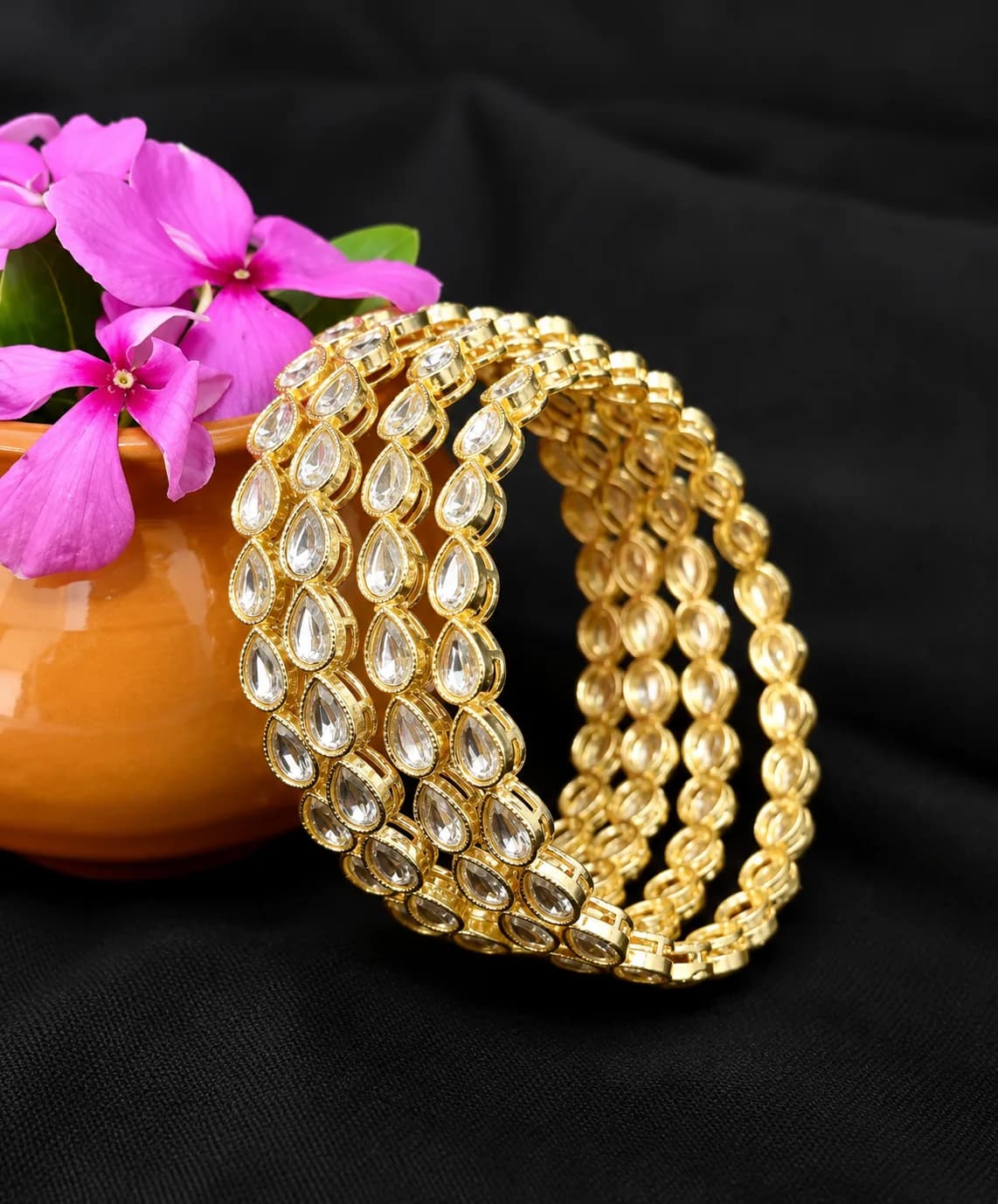 Gold Kundan Bangles — 4