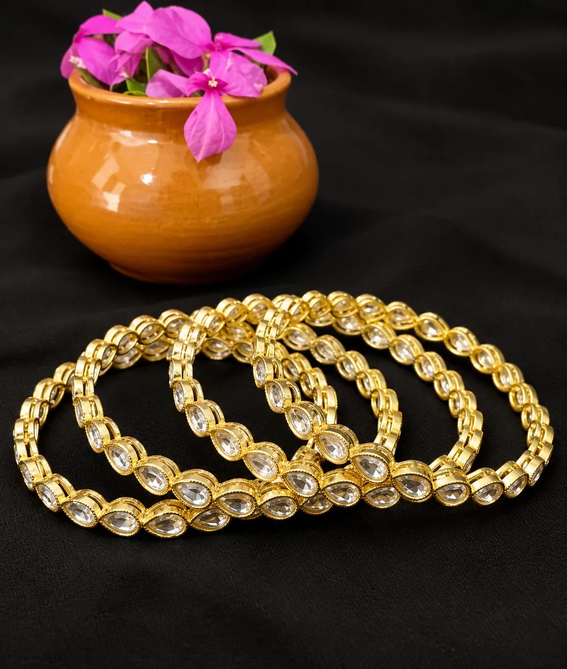 Gold Kundan Bangles — 3