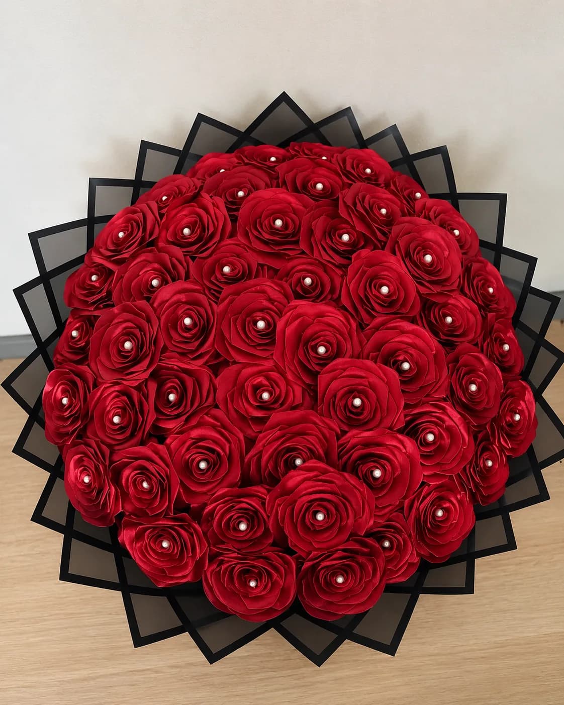 46 Red Satin Rose Bouquet Without Glitter